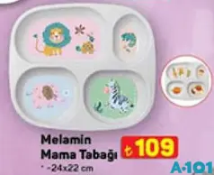 MELAMİN MAMA TABAĞI 24X22 CM MELAMİN MAMA TABAĞI 24X22 CM